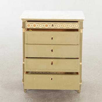 Chest of drawers with mirror, Gustavian style, first half of the 20th century.