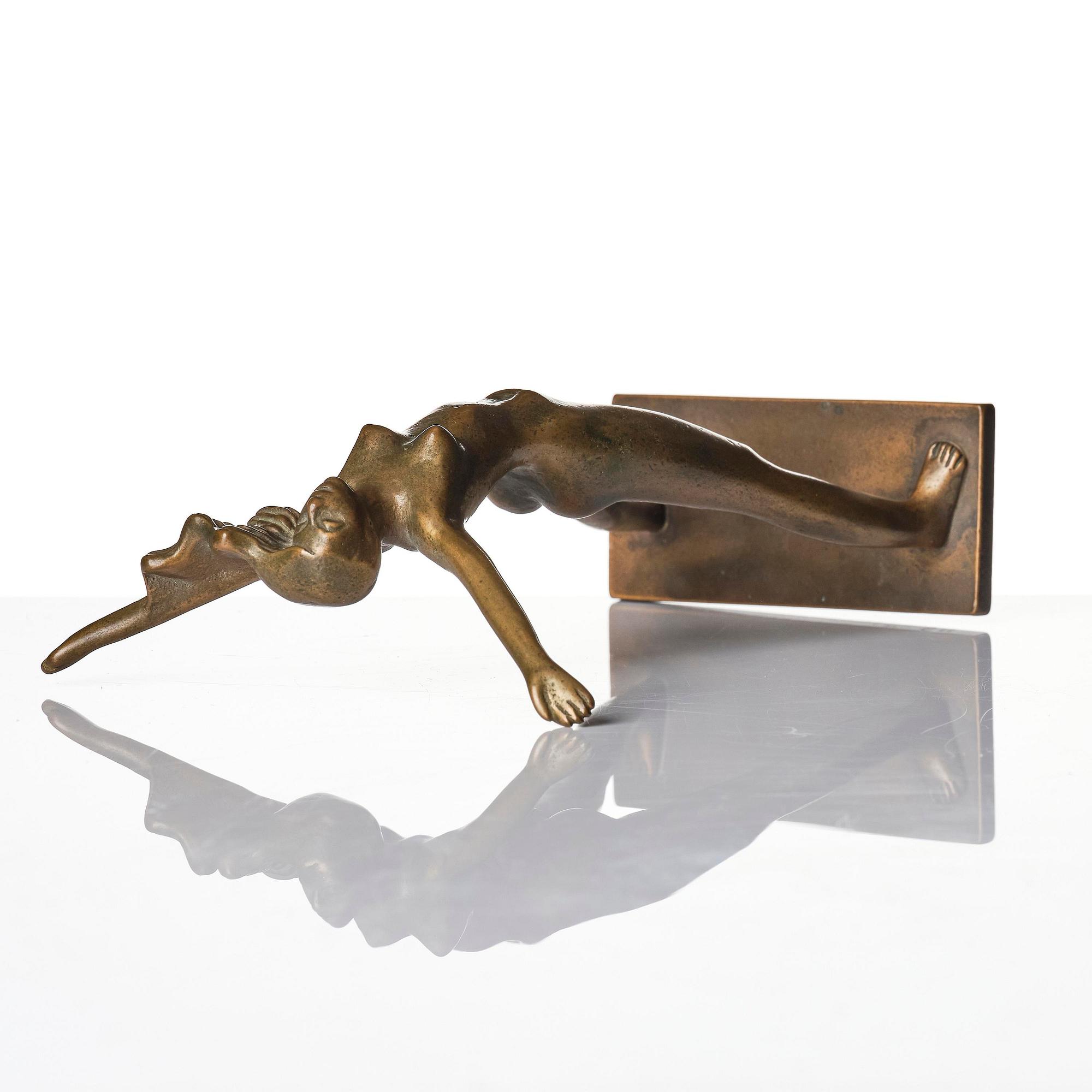 Stig Blomberg, skulptur, "Fritidsflickan", även kallad "Våren", brons, Ystad-Metall.