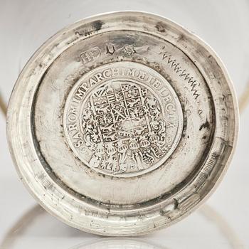 A Swedish 18th century parcel-gilt silver beaker, mark of Gustaf Henning, Stockholm 1752.