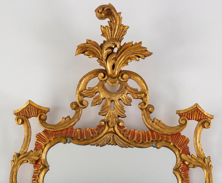 A Danish Baroque style mirror, 20th Century.