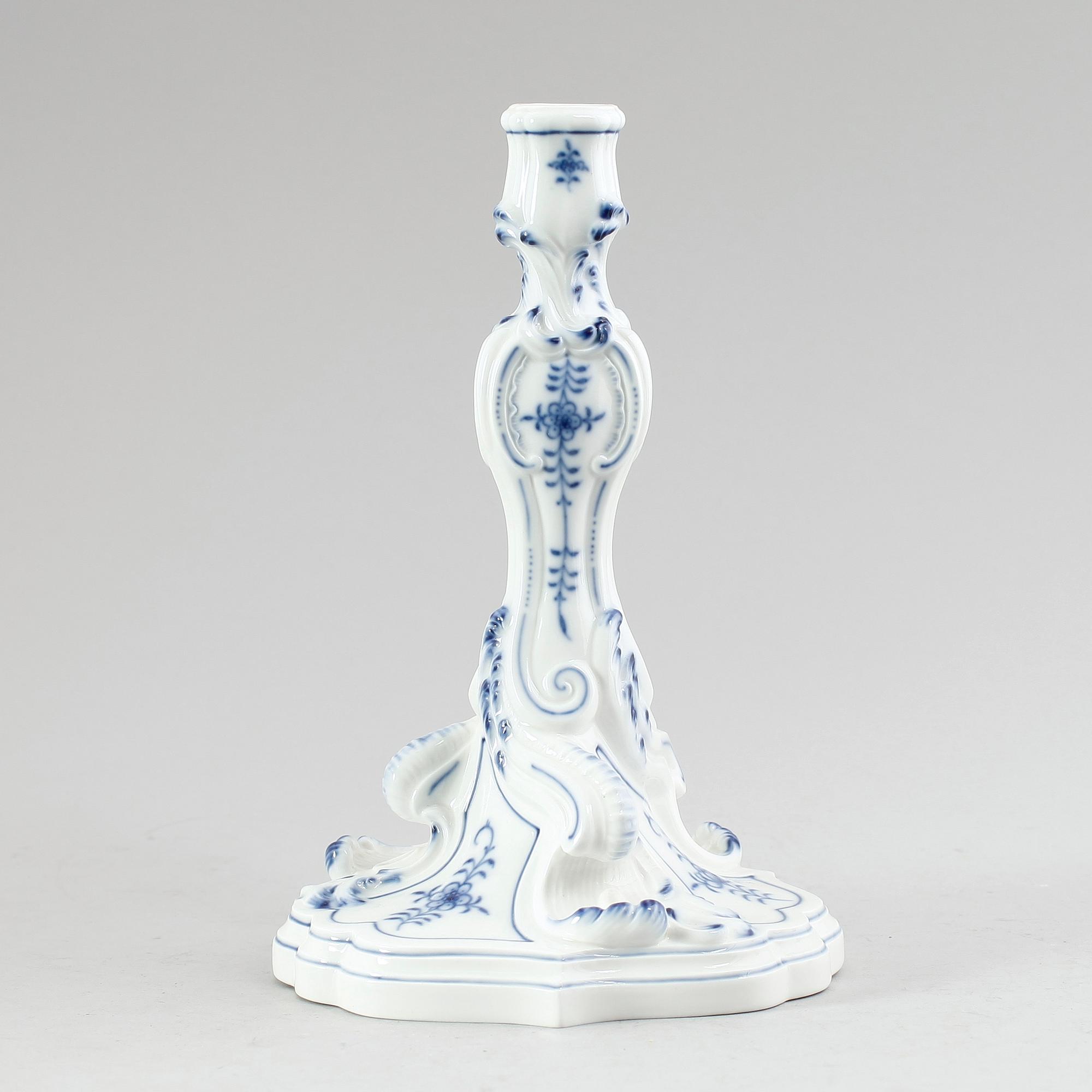 LJUSSTAKE, porslin, Meissen, 1900-talets mitt.