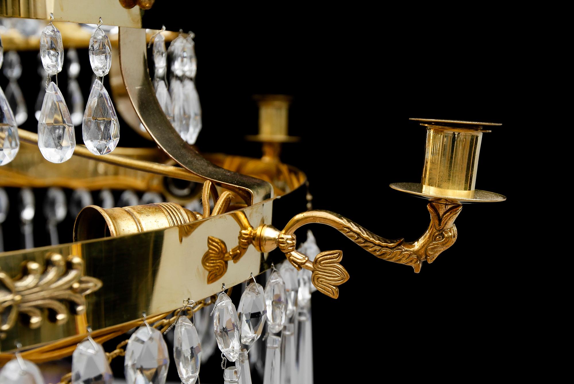 LJUSKRONA, empirestil, 1800-/1900-tal. Höjd ca 120 cm.