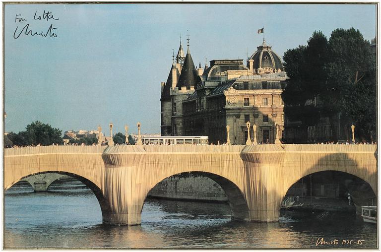 CHRISTO, färglitografisk affisch, signerad och daterad 1975-85.