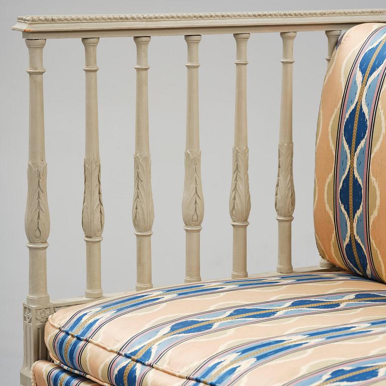 A late gustavian sofa, Stockholm, late 18th century.