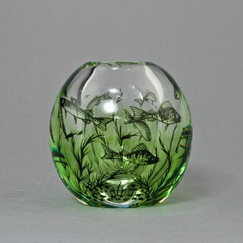 VAS, glas, "Graal", Edvard Hald, Orrefors, omkring 1900-talets mitt.