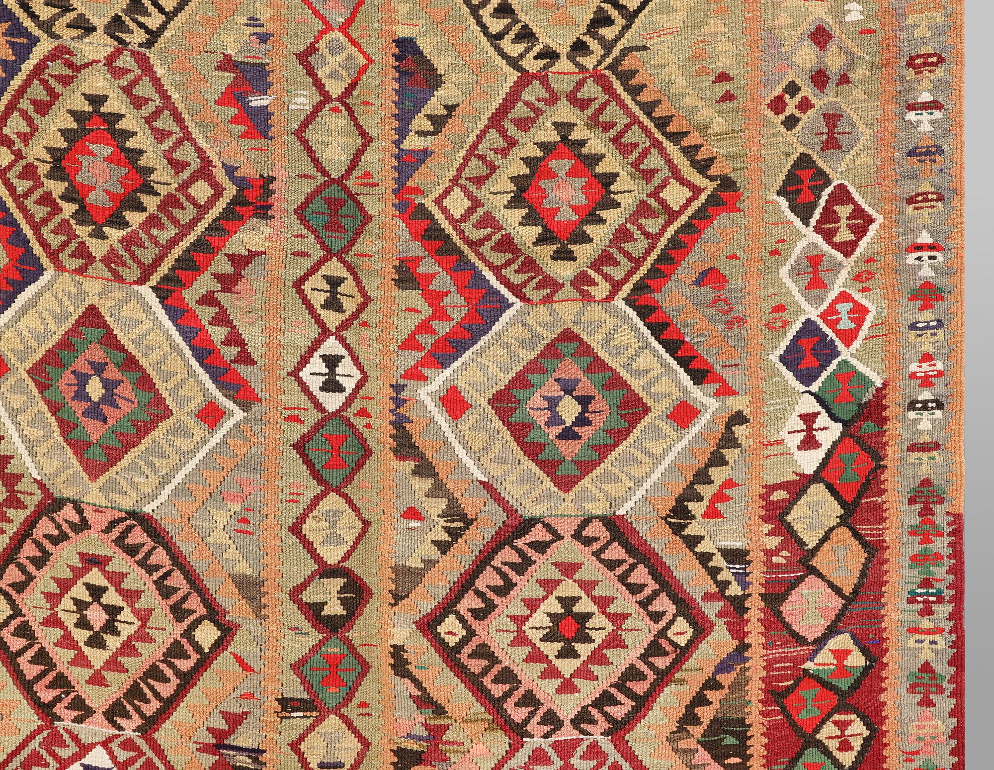 A Nomad Kelim Kord carpet, 387 x 185 cm.