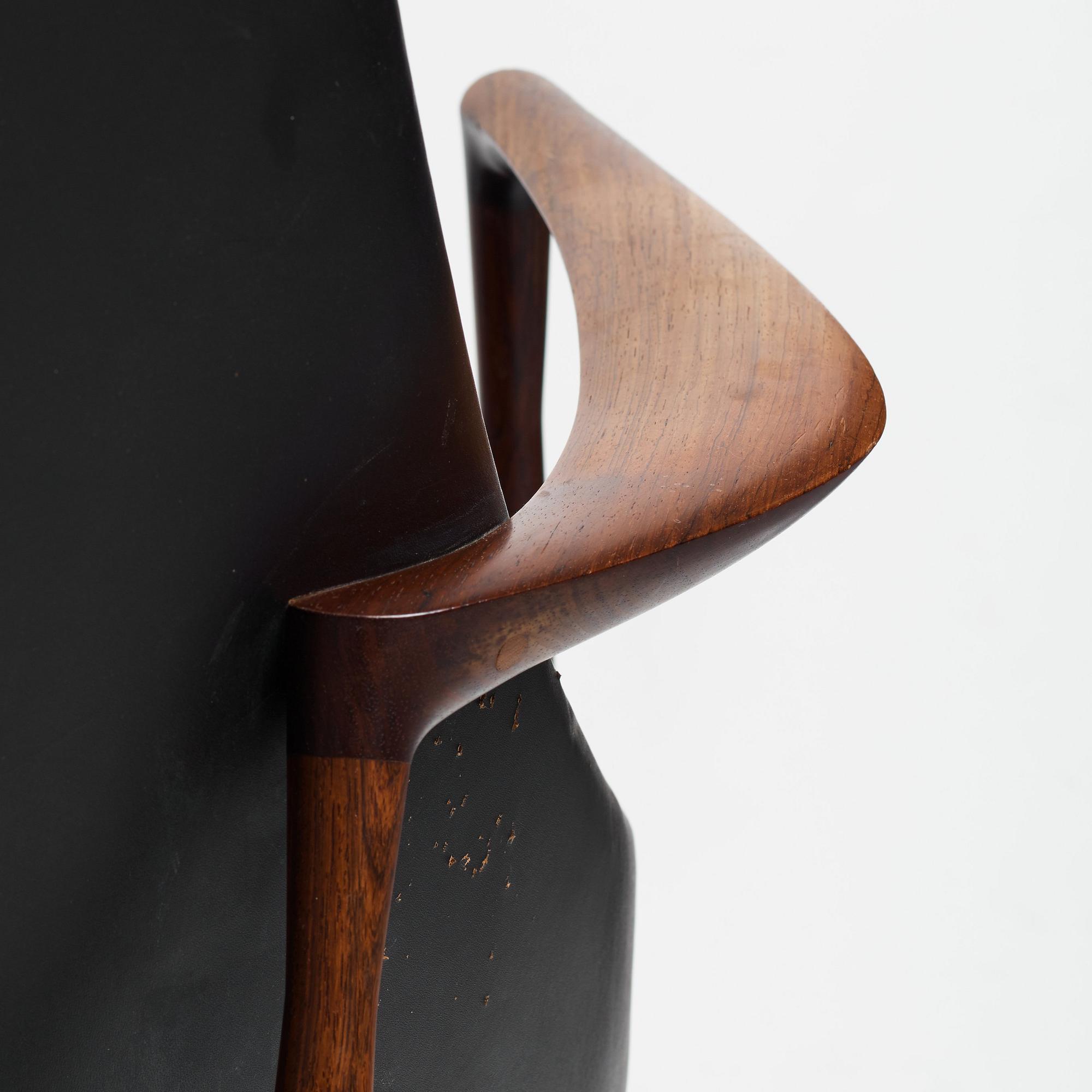 Ib Kofod-Larsen, a palisander "Elisabeth", easy chair, model "U 65", Christensen & Larsen, Copenhagen, Denmark, 1950-60's.