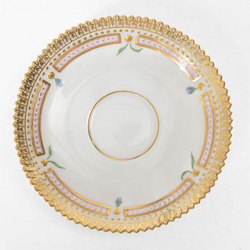 A Royal Copenhagen 'Flora Danica' coffee cup with stand, Denmark, 20th Century.