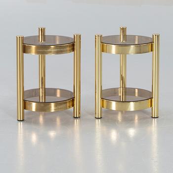 A pair of brass 1970/80s side tables.