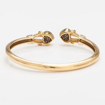 RANNEKORU, 14K kultaa, timantteja n. 0.24 ct yht ja rubiineja.