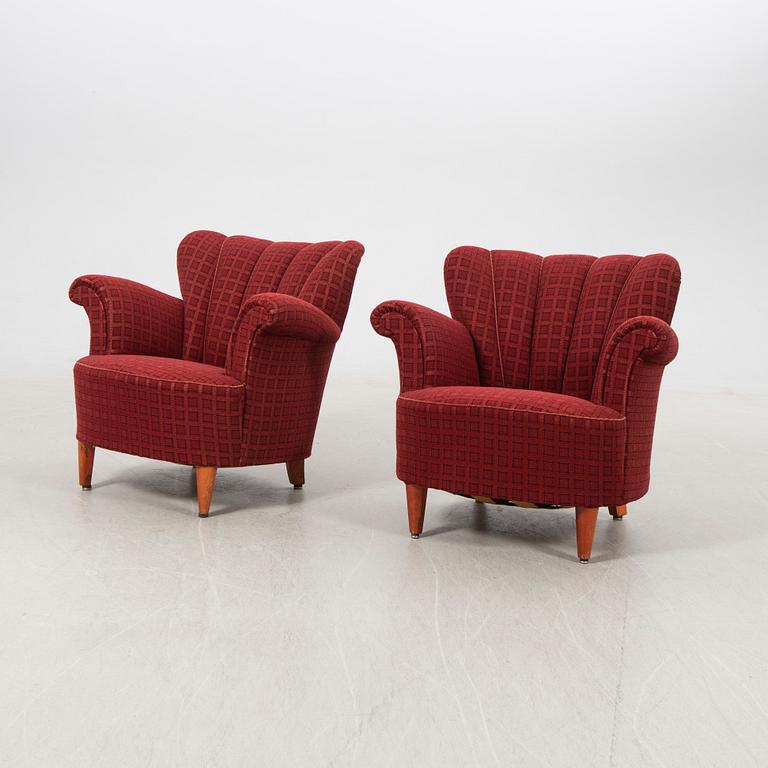 Armchairs, a pair, Swedish modern, 1940s.