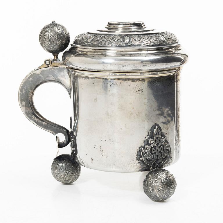 Karl Anderson, A Swedish silver tankard, mark of K Anderson, Stockholm 1916.