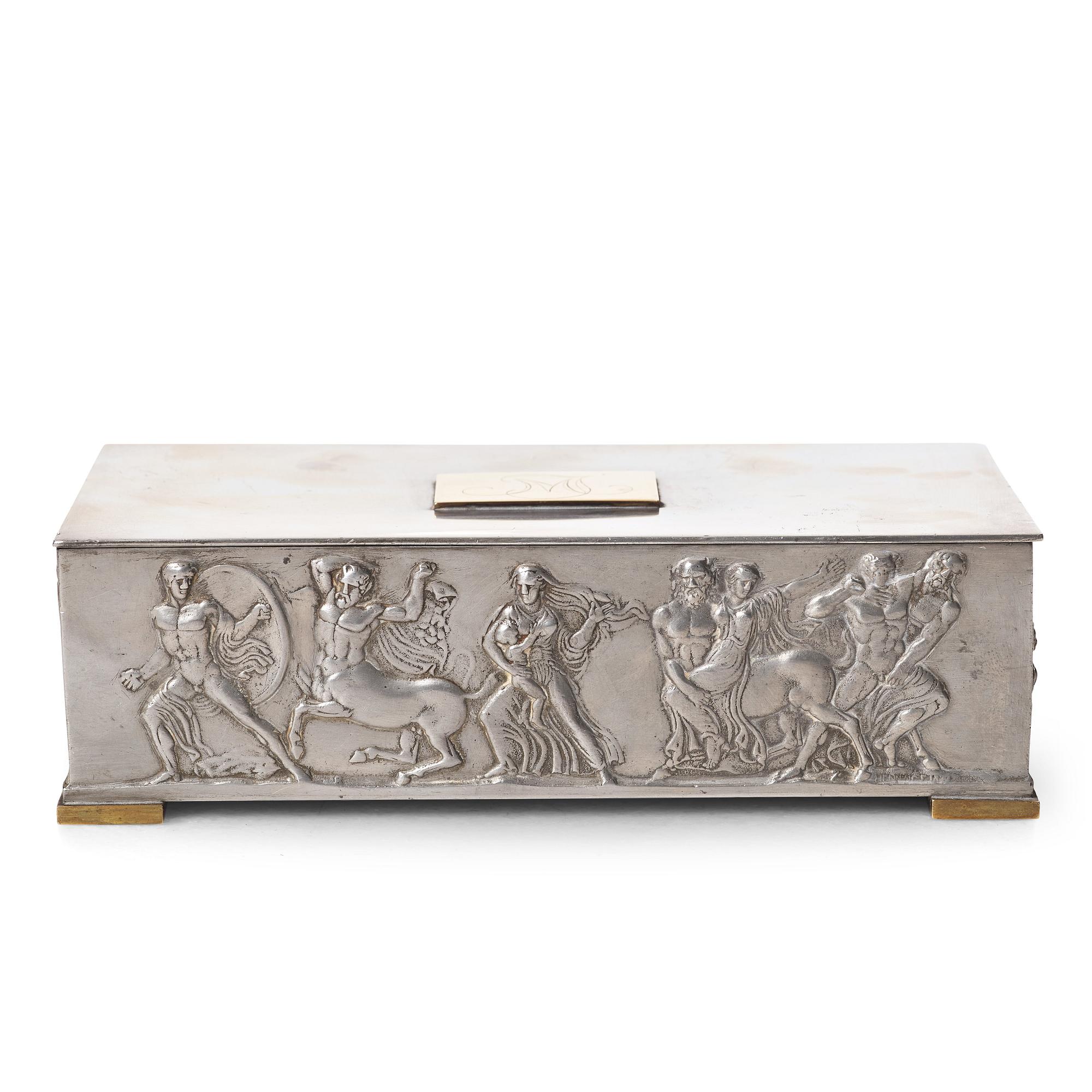 Herman Bergman's foundry, a pewter and brass box, Stockholm ca 1940.