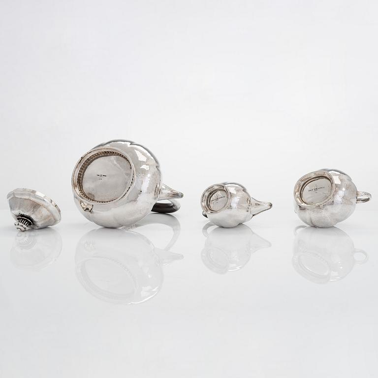 Albert Feinauer, te- och kaffeservis, silver, 6 delar, Weimar-Schmuck, Tyskland 1921-1925.