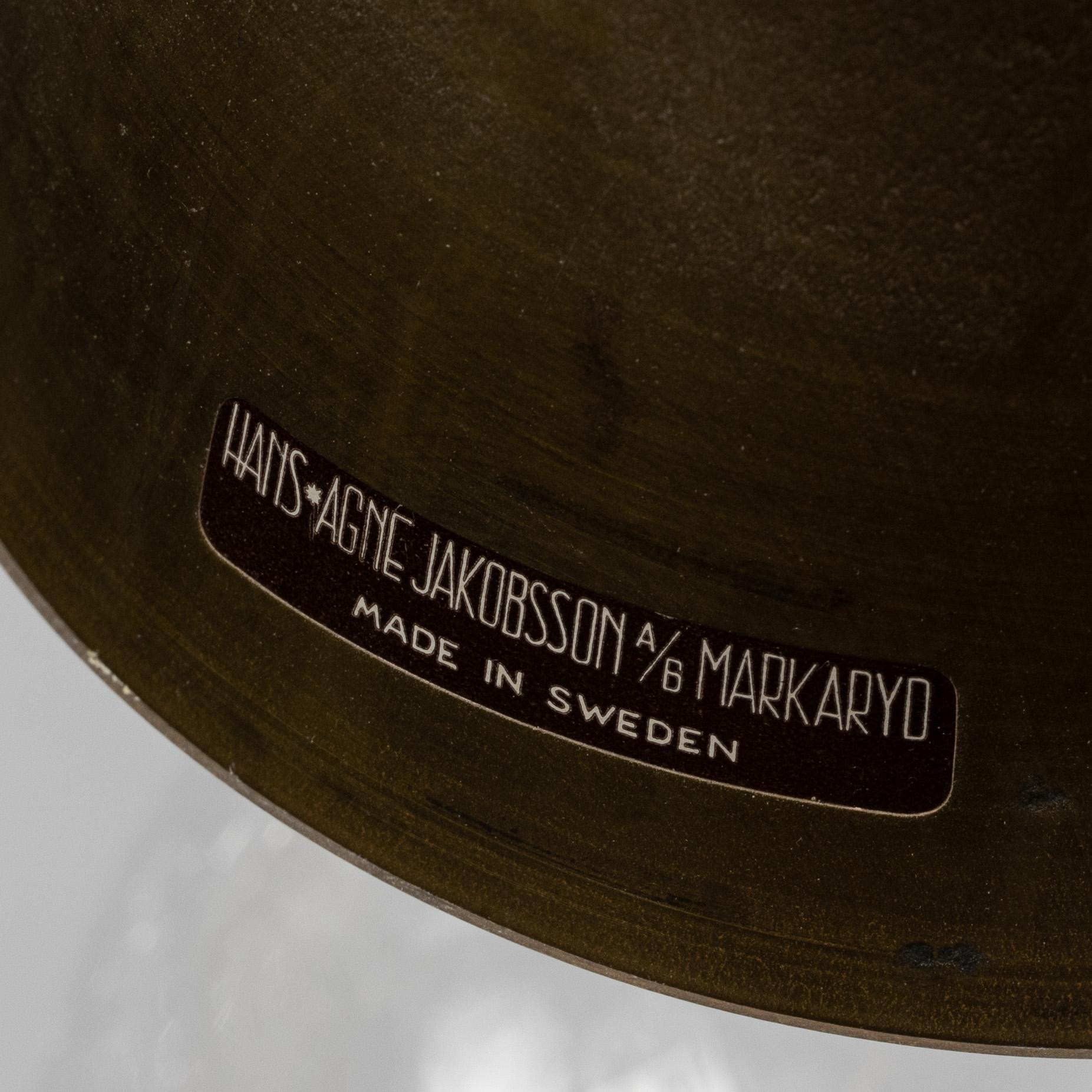 Hans-Agne Jakobsson, a 'Patricia T-372-12' brass and glass ceiling light, Markaryd.