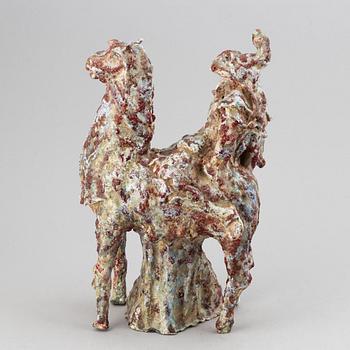 Marcello Fantoni, a stoneware sculpture of Don Quijote on horseback, Italy mid 20th century.