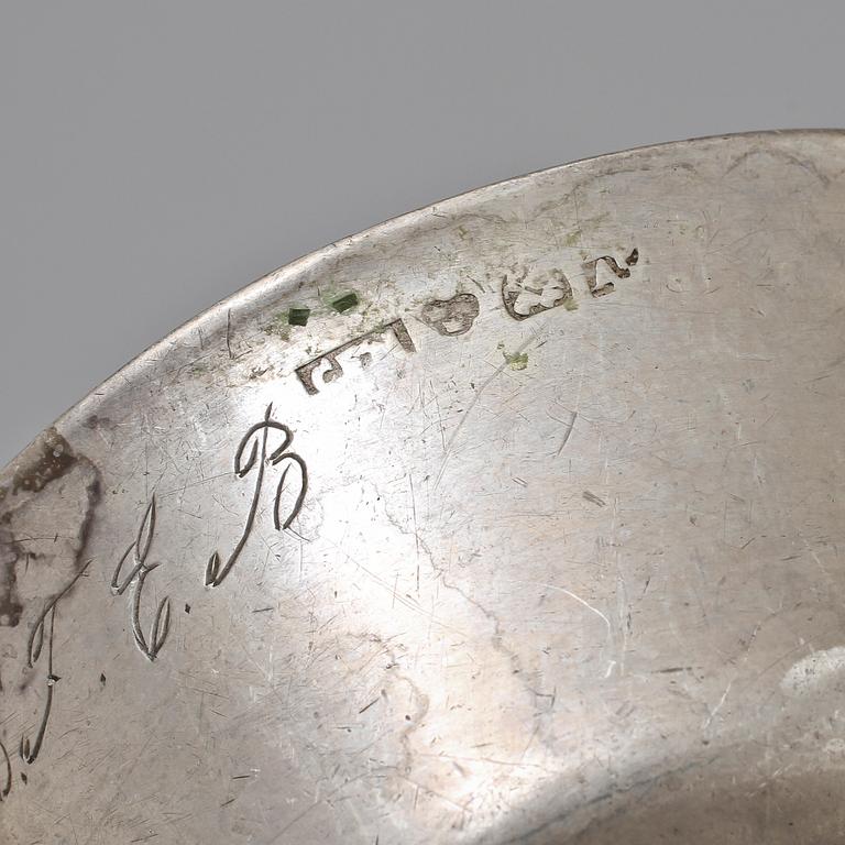 SOPPSLEV, silver samt trä, otydliga stmpl, Sverige, 1800-tal.