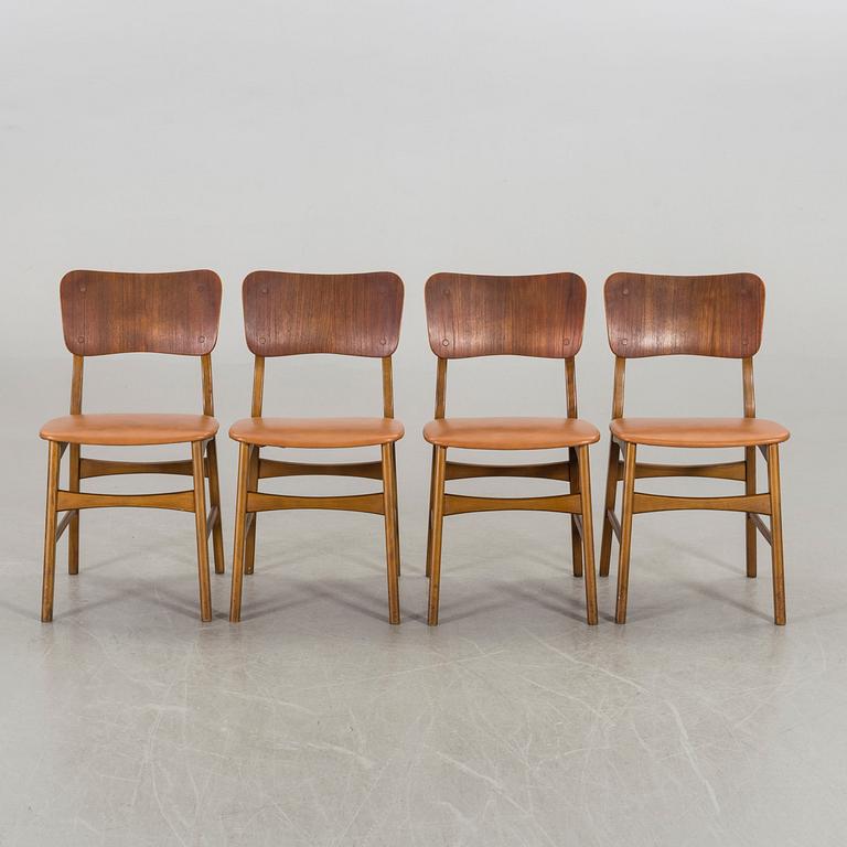 Four Ib Kofoed Larsen chairs, Denmark 1950's-60's.