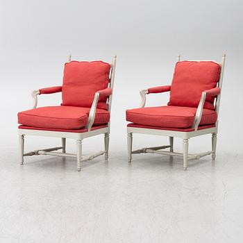 A pair of armchairs, late 20th Century.