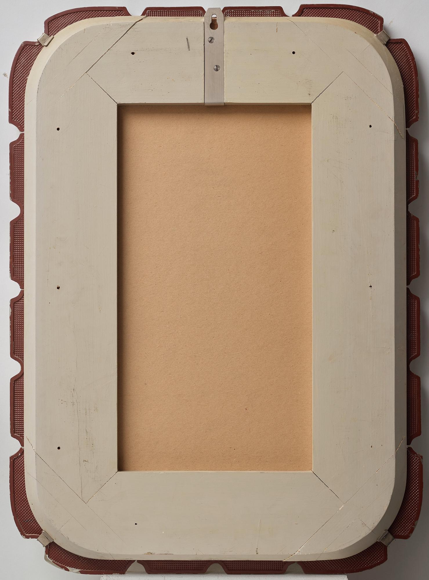 Carl Fagerlund, a Swedish Modern cast glass framed mirror, Orrefors 1940-50's.