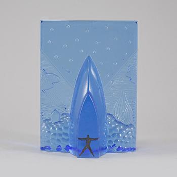 BERTIL VALLIEN, skulptur, glas, Kosta Boda, signerad, 1900-talets slut.