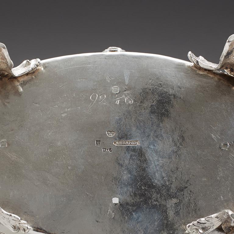A Swedish 18th century silver cruet-set, Anders Brandt, Norköping 1786.