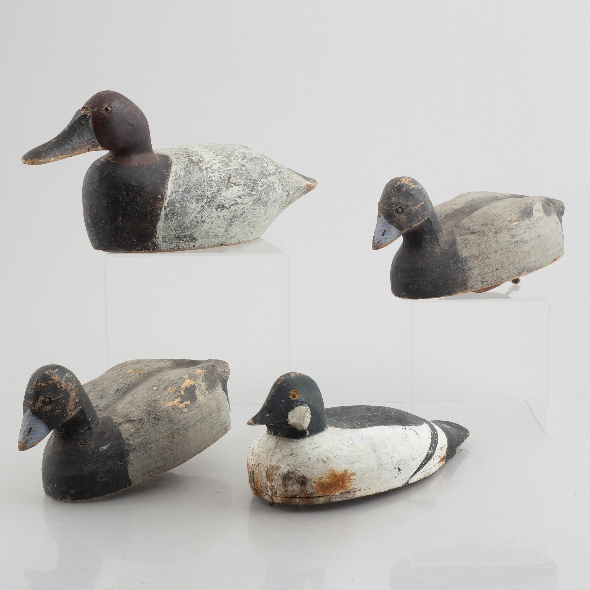 A set of four decoy ducks, first half of the 20th Century.