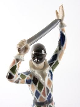FIGURIN, porslin, Royal Copenhagen, Harlekin, Tivoliserien.