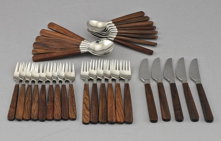 A set of 34 pcs stainless steel and palisander flatware "Lion de Lux" by Hackman.