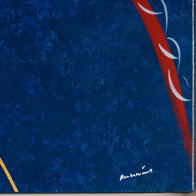 "Flying game on dark-blue".