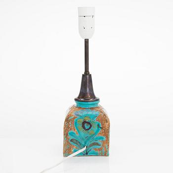 Birger Kaipiainen, bordslampa, stengods, signerad BK Arabia Finland.