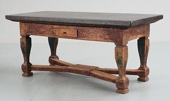 A Swedish 19th century stone top table.