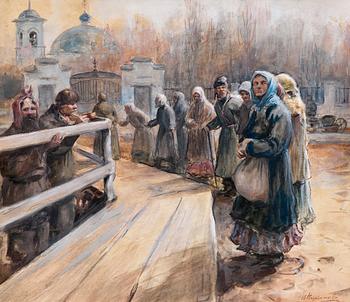 635. Nikonov, BEGGARS NEAR THE CHURCH.