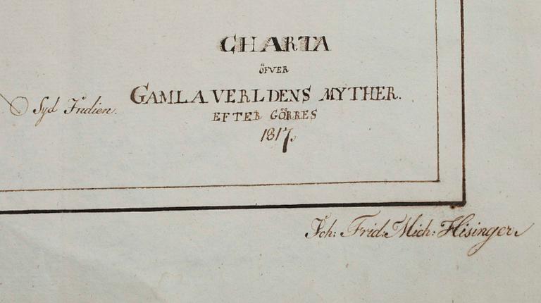 KARTOR, 3 st, handmålade, sign, 1700/1800-tal.