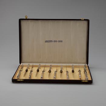 KNIVAR, 12 st, silver, Italien 1900-talets början.