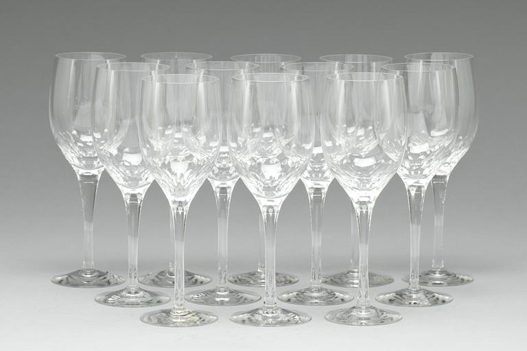 VINGLAS, glas, 12 st, "Prelude", formgivna av Nils Landberg, Orrefors, 1900-talets andra hälft.