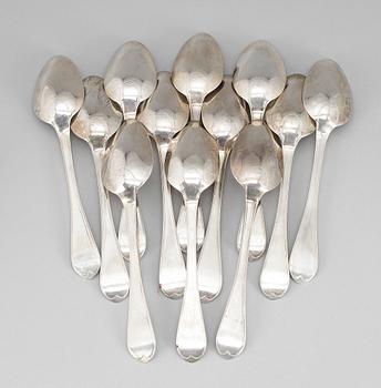 SKEDAR, silver, 12 st, "Svensk rund", Gabriel Dahlberg, Lund, 1872. Total vikt: 400 gram.