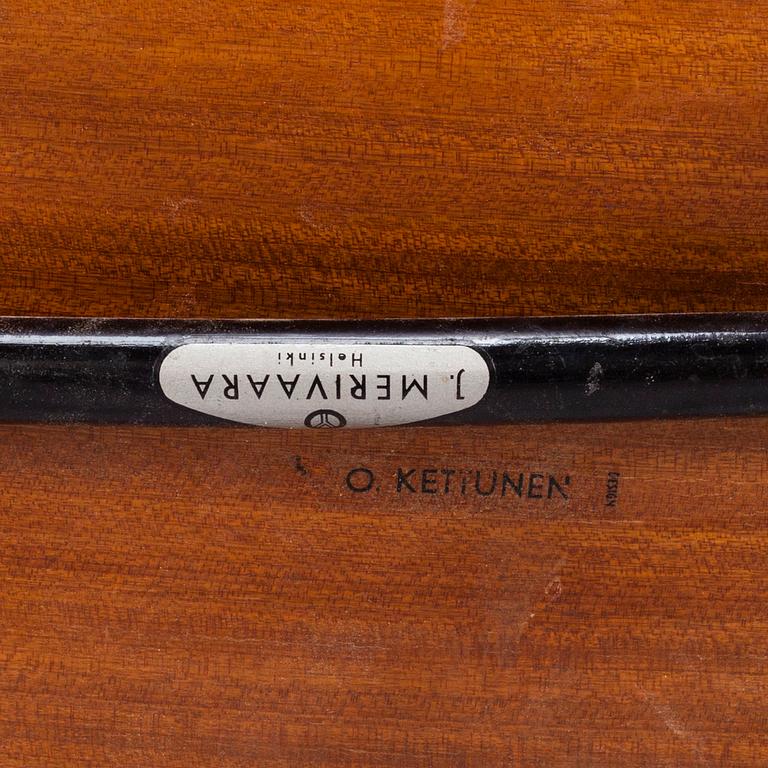 OLOF KETTUNEN, tuoleja, 2 kpl malli 706 sekä jakkaroita 2 kpl, malli 702, Merivaara 1900-luvun puoliväli.