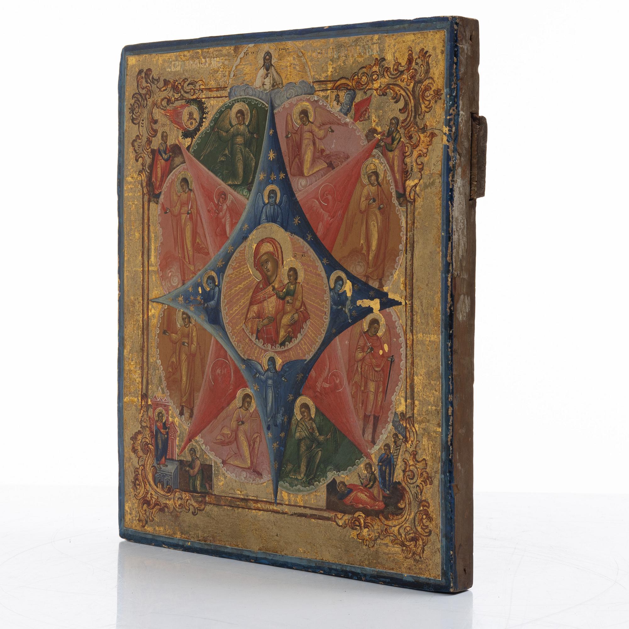 Ikon, Ryssland, 1800-tal. Vår Fru av den obrännbara busken.