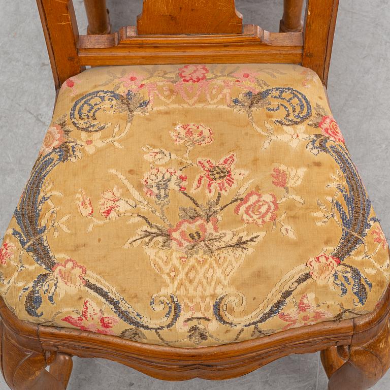 Six chairs, first half the 18th century.