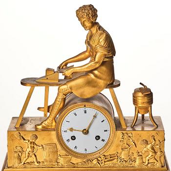 A French Empire early 19th century mantel clock.