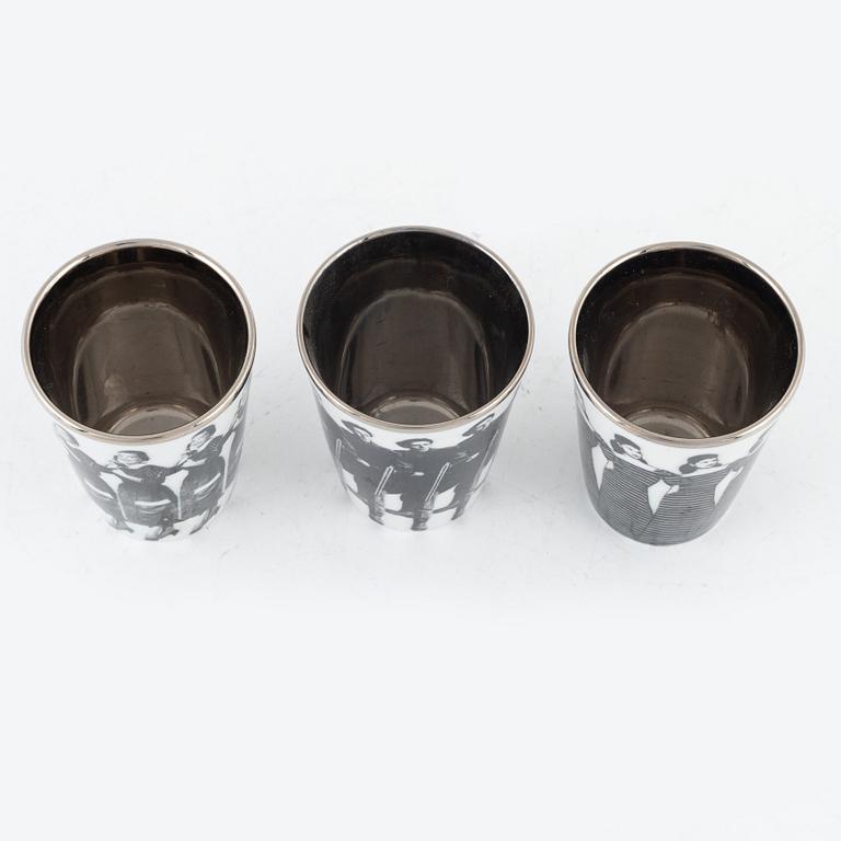 Åsa Lindström, eight porcelaine schnapps glasses, Rörstrand, 21st Century.