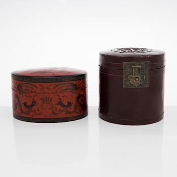 A set of two wooden boxes, China, early 1900s.