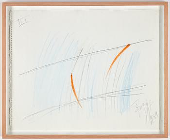 Eddie Figge, mixed media on paper, signed and dated 1989.