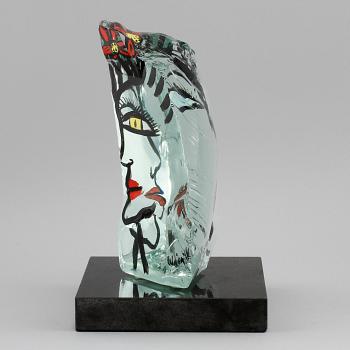 GLASBLOCK, Ulrica Hydman-Vallien, 1900-talets fjärde kvartal, signerad.