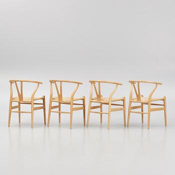 Hans J. Wegner, stolar, 4 st, "CH24", Carl Hansen & Son, Danmark, 2000-tal.