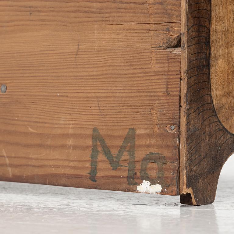Märta Lindblom, & Carl Otto Lundgren, wall cabinet, signed and dated 1899.
