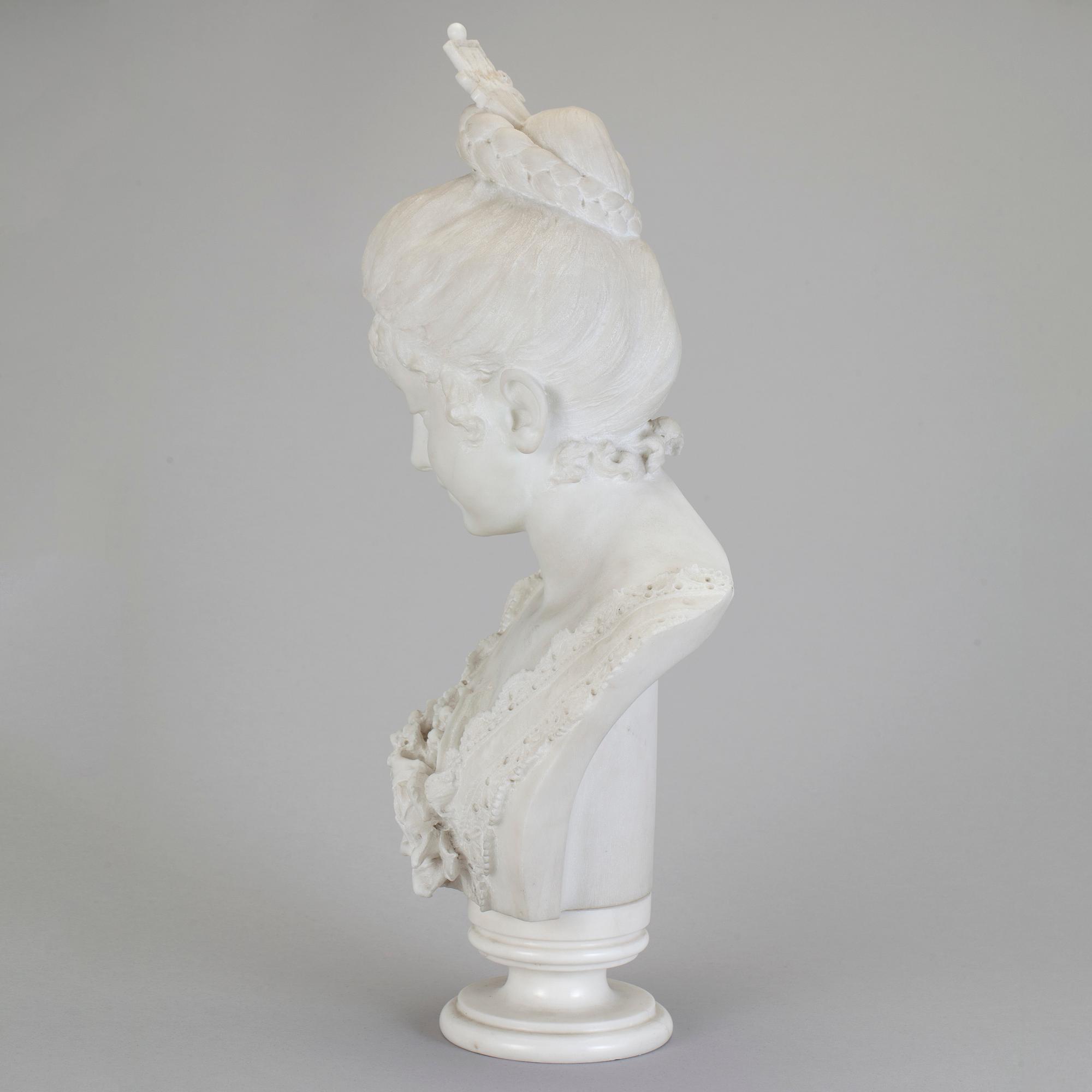 SKULPTUR, marmor, sannolikt Italien, sent 1800-tal.