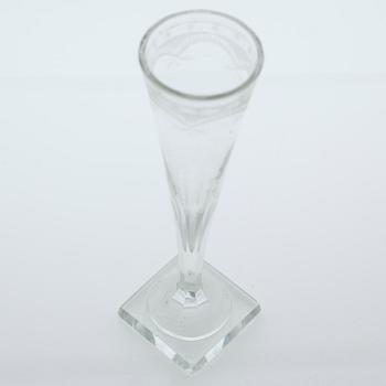 Six gustavian champagne glasses, 18th century/early 19th century.