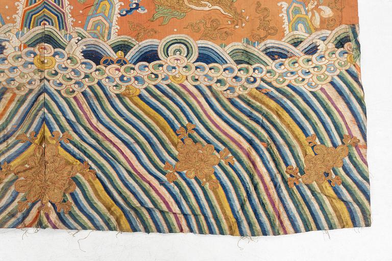 Broderi på siden, Qingdynastin, 1800-tal.